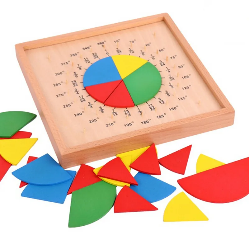 

Round Fraction Early Educational Math Toys For Children Wooden Montessori Education Math Toys Fractions Toys For Kids Gifts