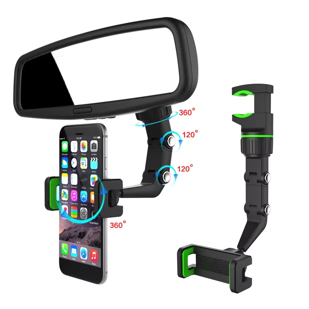 

Mobile Phone Holder Car Rearview Mirror Bracket Rear Seat Video Photo Shooting Car Phone Holder Multifunctional Universal Clip