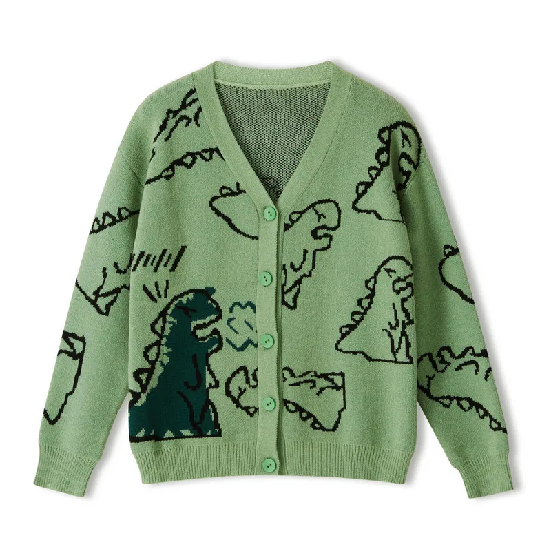 Adults Tops Dinosaur Print Sweater Long 