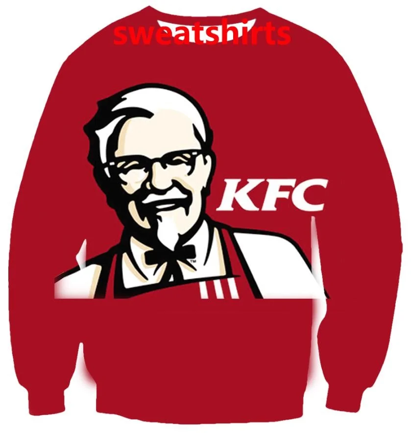 

New 3D Printing KFC Fashion Men Women Tracksuits Crewneck Hip Hop Sweater Plus Size S-7XL Harajuku Seasons Casual