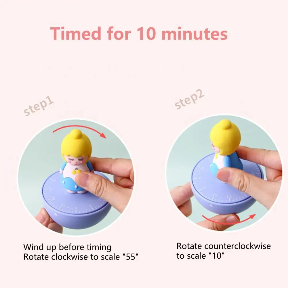 

Soft Glue Useful Add Ambient Cartoon Timer Reusable Mechanical Timer Self-discipline Kitchen Accessories