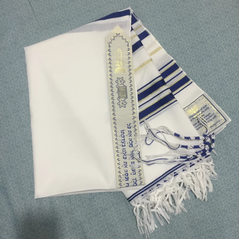 

Jewish Tallit Prayer Shawl 50x180cm Polyester Talit 6 Colors Israeli Messianic Tallis for Men Women Wraps with Tzitzit Talis Bag