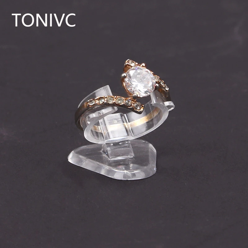 

Wholesale Mini Ring Display Jewelry Holder Plastic Clip Jewelry Storage Display Holders Stands For Rings Packaging Props