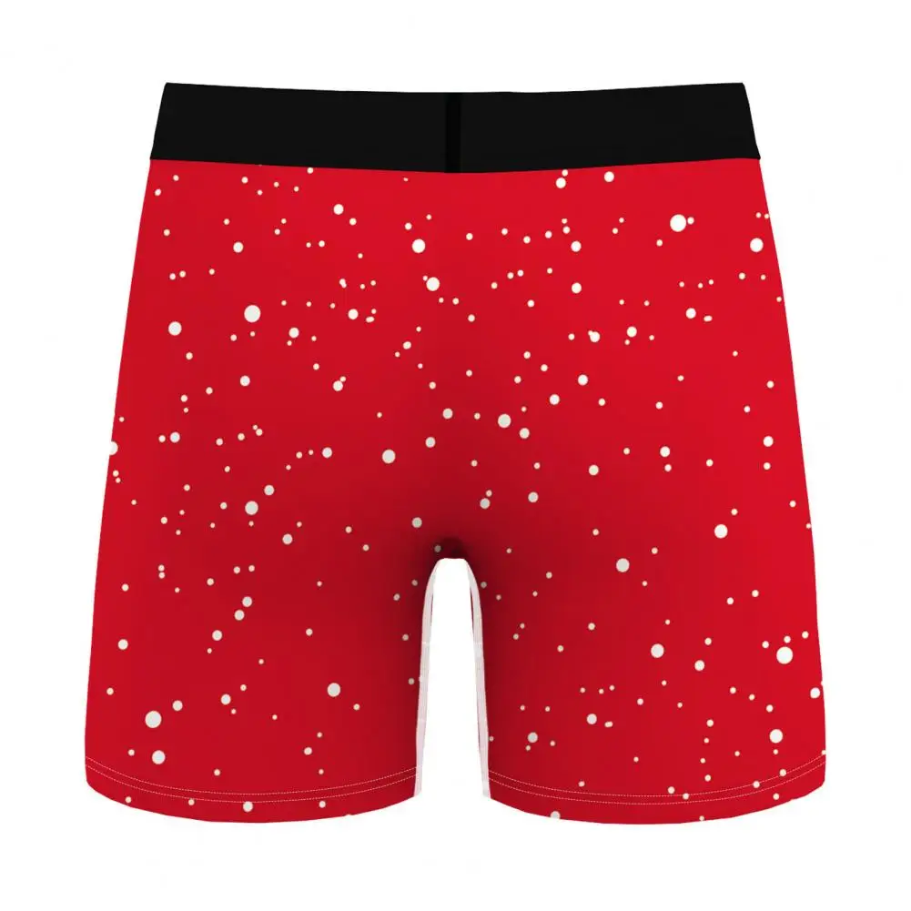 Воздухопроницаемые мужские боксеры молочные шелковые стильные рождественские с