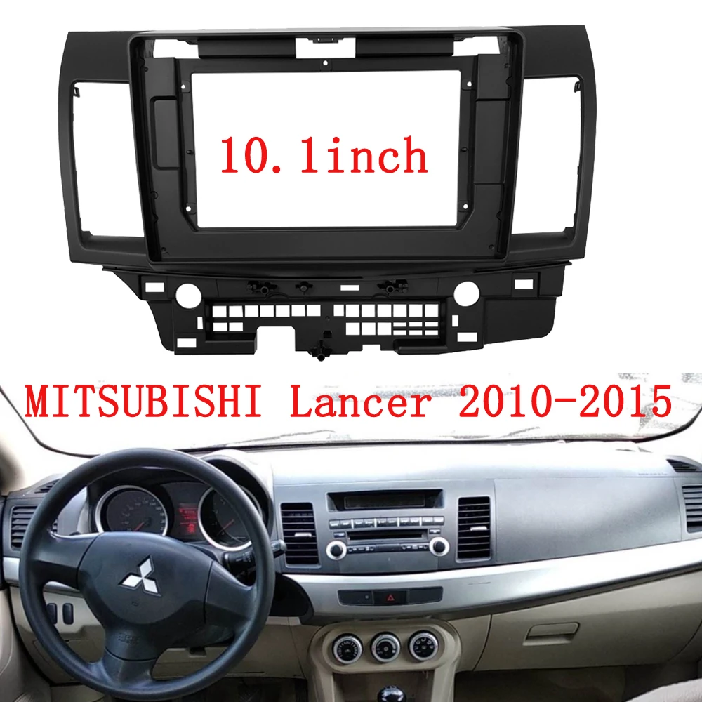 Фото 9/10-дюймовый лицевой панель для MITSUBISHI LANCER Fortis 2010-2015, автомобильный радиоприемник, стерео GPS MP5, Android-плеер, 2-диновый головное устройство, панель, рама приборной панели №2