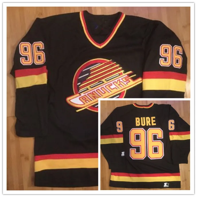 

Vancouver style #96 Pavel Bure Starter Canucks Hockey Jersey Embroidery Stitched Customize any number and name Jerseys