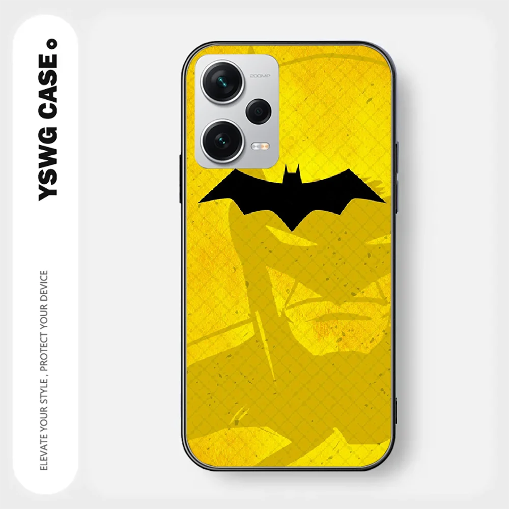 Черный чехол с логотипом Бэтмена для Xiaomi Redmi Note 8 9 10 11 12 13 C Pro Plus K70