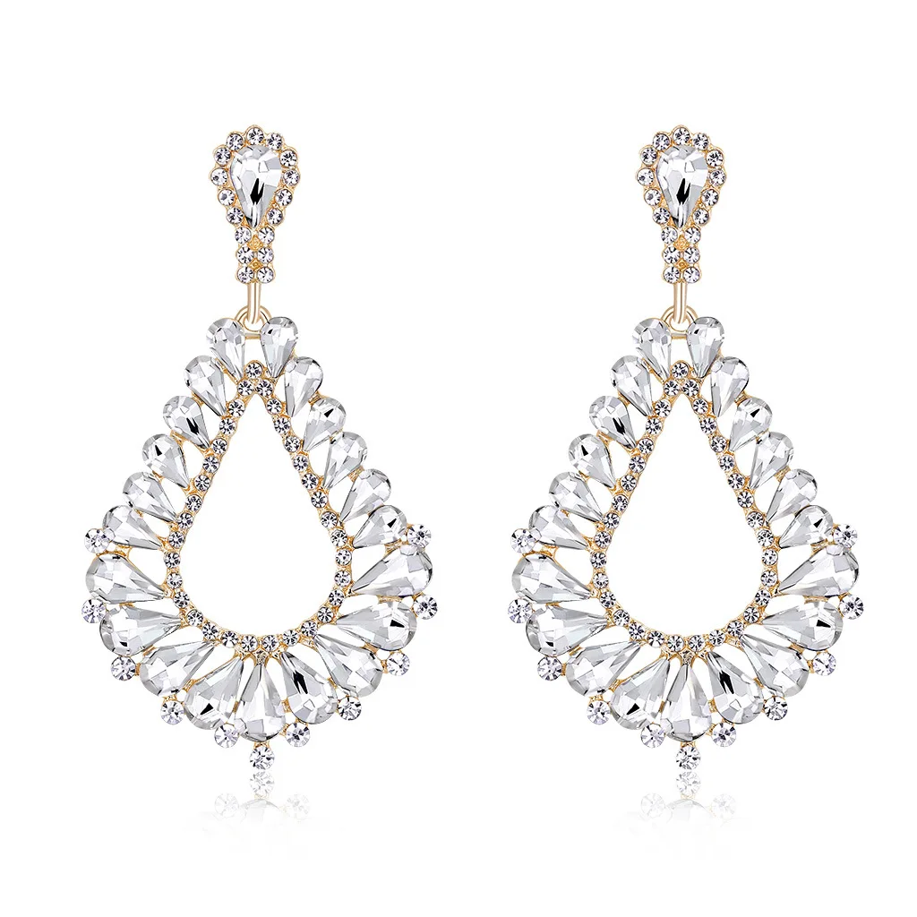 

Bridal Jewelry Hollow Personality Fashion Horse Eye Earrings New Vintage Diamond Stud Earrings
