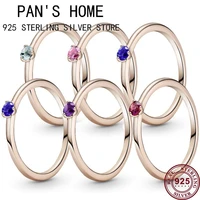 new hot 925 sterling silver exquisite color love zircon original womens pan ring wedding gift lovers fashion charm jewelry