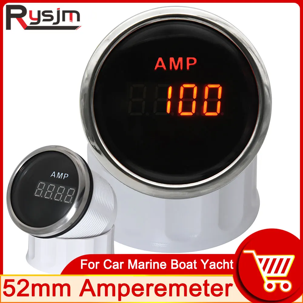 

HD 52 мм 2 ''мотоциклетные Ammeters Амперметр 80A 50A Водонепроницаемый Автомобильный Лодка Амперметр измеритель тока цифровой амперметр красная подсветка