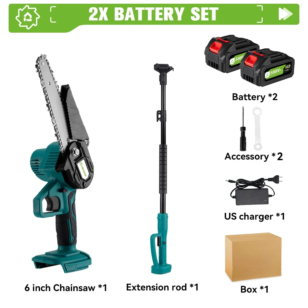 

ONEGREEN 6-дюймовая аккумуляторная бензопила 3000 Вт