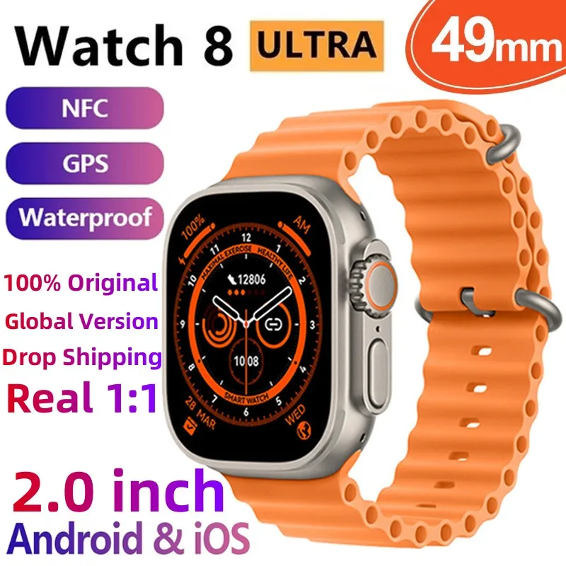 

Smart Watch 8 Ultra for Apple Watch Ultra IWO Watch Ultra NFC Smartwatch Series 8 Bluetooth Call 2.0 Inch Wireless Fitness Watch