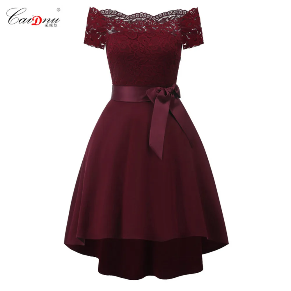

2022 spring and summer new women's one shoulder lace stitched Satin cocktail party ball Bridesmaid Dress dresses for weddings as