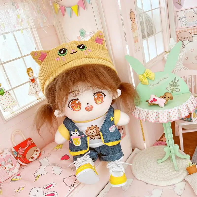 

4pcs Set Doll Clothes for 20cm Idol Dolls Accessories Plush Doll's Clothing Cute Causal Suit Stuffed Toy Dolls Outfit Handemade