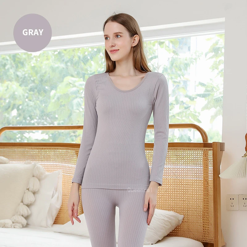 Термобелье бесшовный топ с длинным рукавом штаны леггинсы однотонный комплект