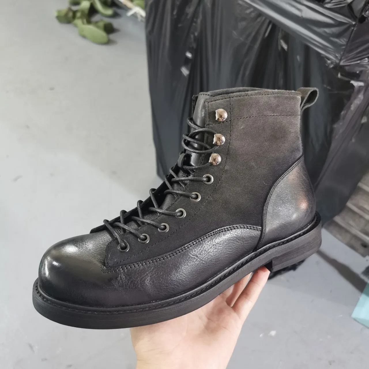 Мужские ботинки походные Винтажные из воловьей замши и первого слоя кожи мужская