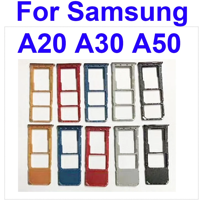 Для Samsung A20 A30 A50 A20 A205 A30 SM-A305 A50 A505 A505F A505FM A505FN лоток для Sim-карты гнездо микро карты Адаптеры держатель части