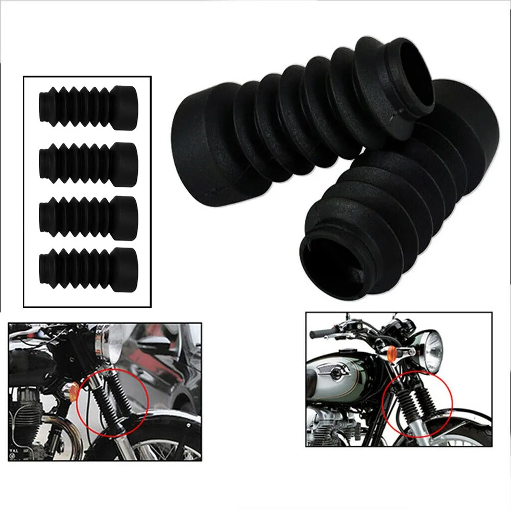 

2pcs Motorcycle Rubber Front Fork Gaiters Dust Cover Gaitors Boots Waterproof Easy Installation Dust Cover Protective Cover