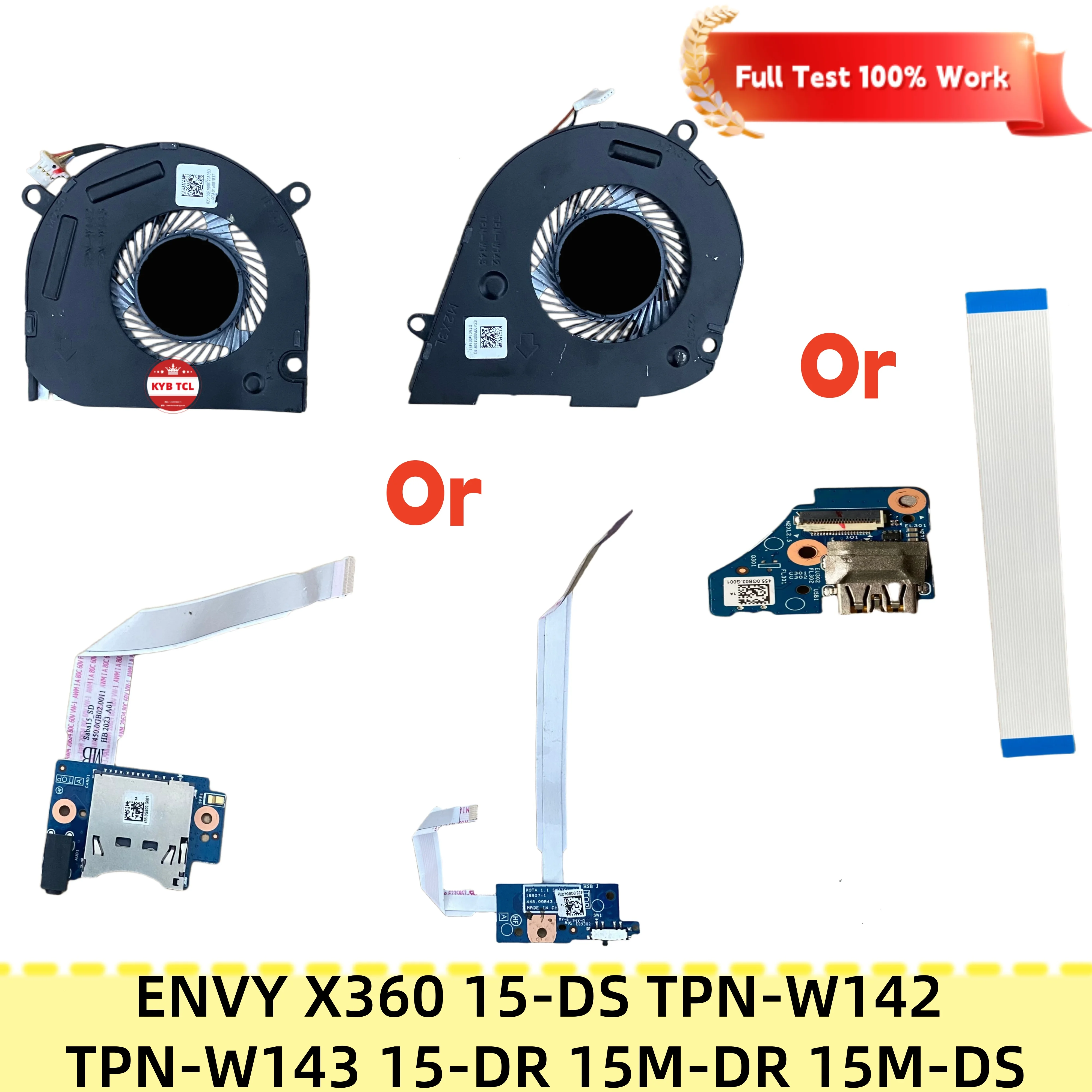 Фото L53542-001 19B09-1 19B07-1 19B40-1 448.0GB50.0011 448.0GB45.0011 Плата USB-вентилятора, кнопка питания, плата аудиокарты, плата считывателя карт для HP ENVY X360 15-DS TPN-W142 TPN-W143 15-DR 15M-DR 15M-DS L53541-001 №1