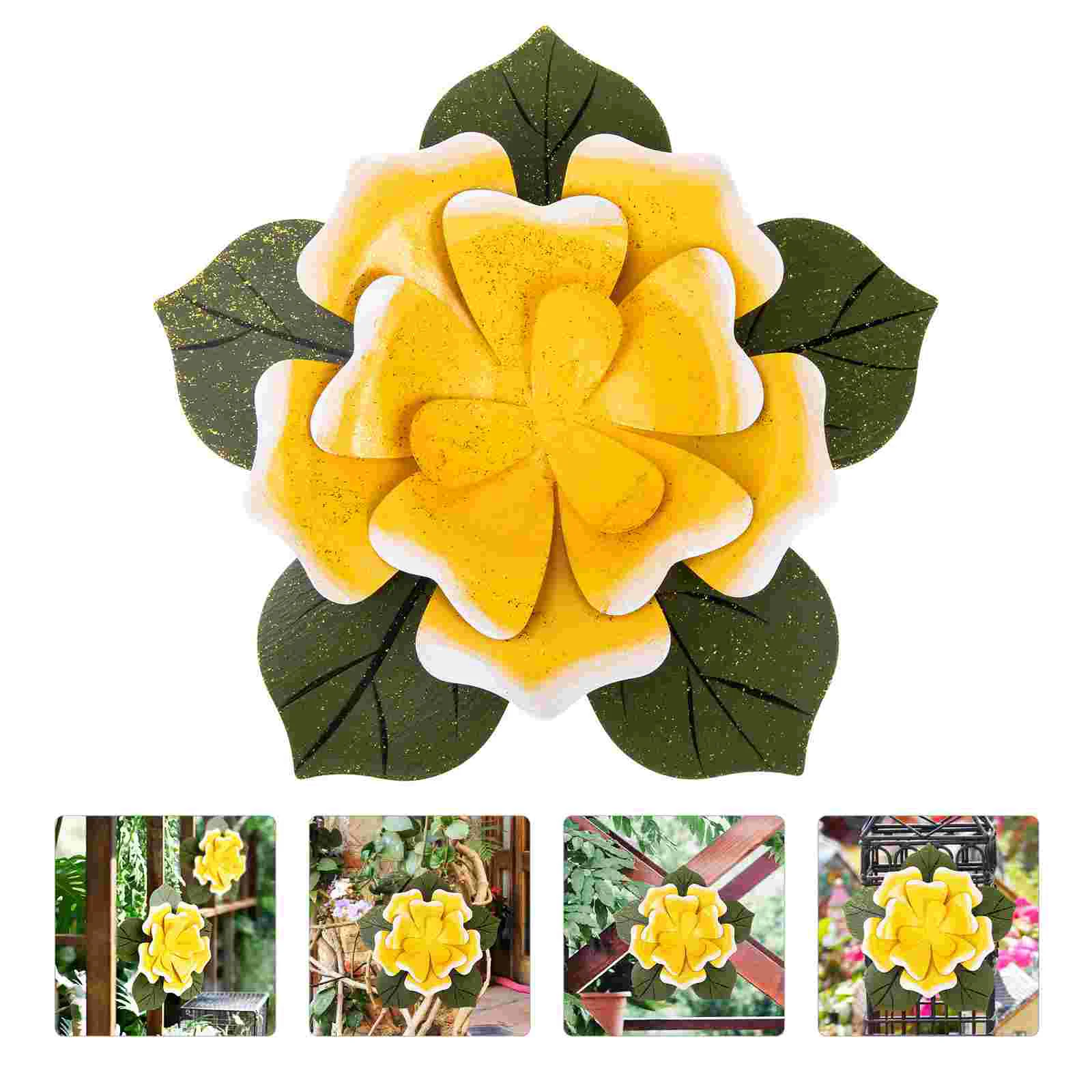 

Wall Flower Decor Metalsculpture Floral Decoration Garden Iron 3D Flowers Outdoor Hanging Rose Succulent Fence Living Room