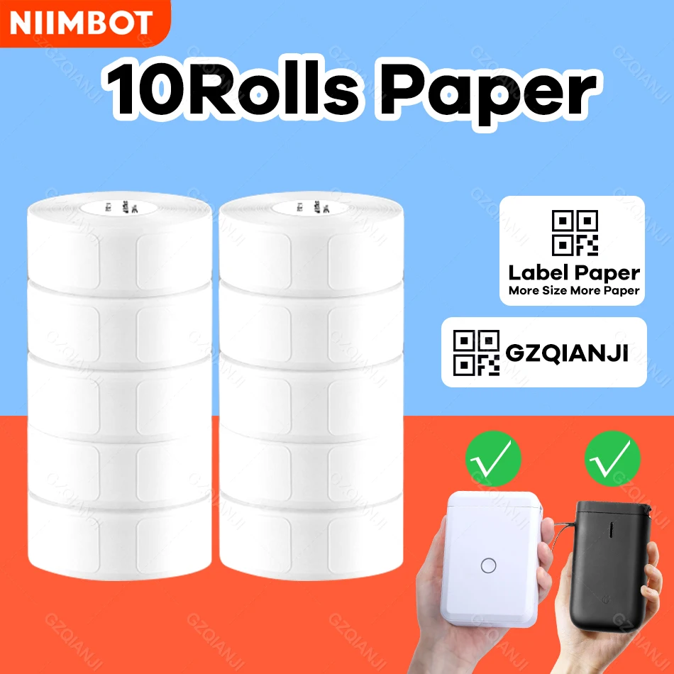 

Niimbot D11 Printing Label Tape D110 Waterproof Anti-Oil Price Label Pure Color Scratch-Resistant Food Date Barcode Label Paper