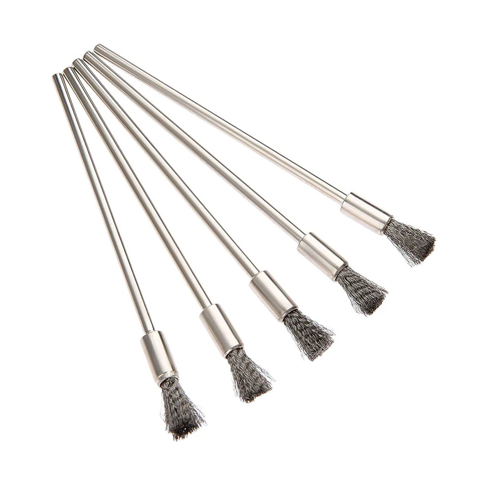 

10pcs 3mm Shank 100mm Brass Stainless Steel Wire Brushes Cleaning Polishing Brush For Metal Derusting Deburring Dusting Tools