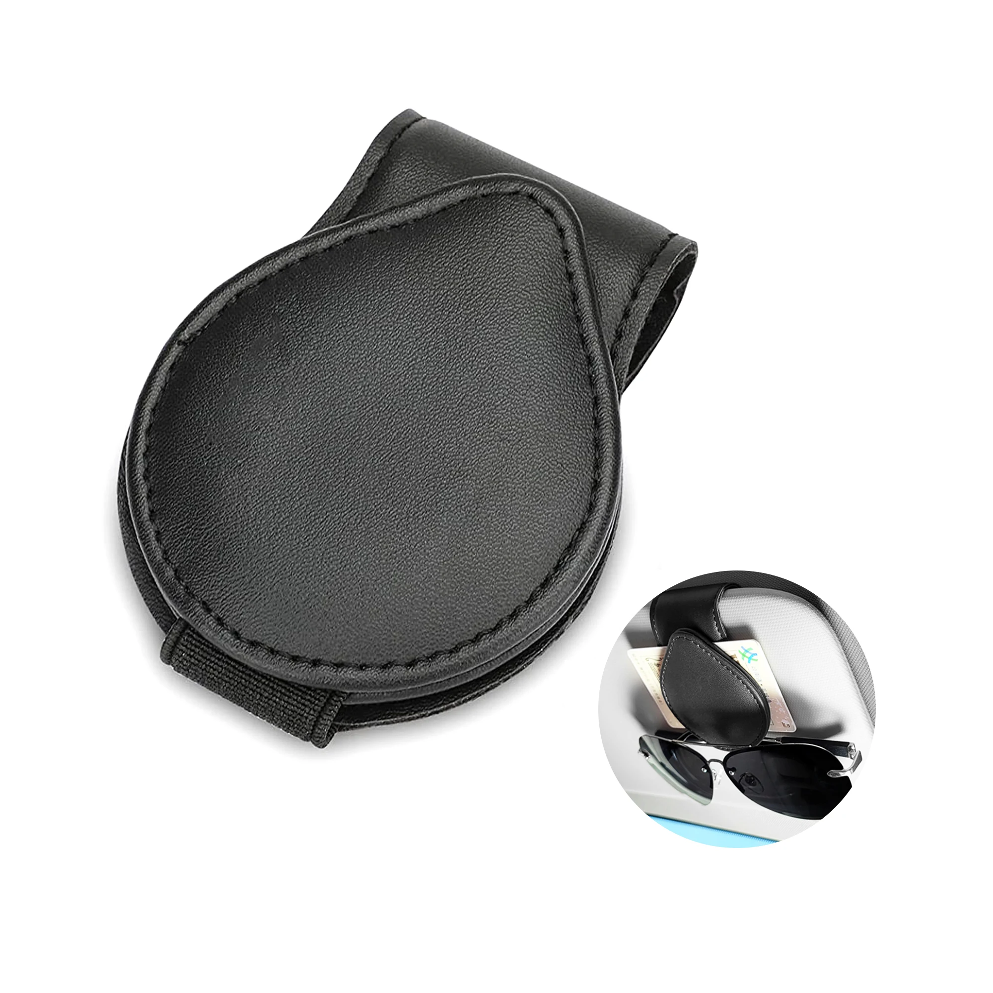 

Держатель для очков для автомобильного солнцезащитного козырька, Универсальный Кожаный Автомобильный держатель для солнцезащитных очков, магнитный автомобильный держатель для солнцезащитных очков (черный)