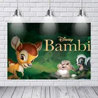 Виниловый фон для студийной фотосъемки с изображением сказочного рисунка Бэмби оленя гриба леса дня рождения