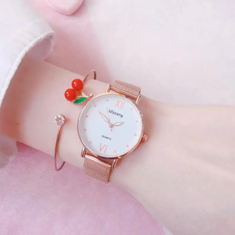 

Fashion Round Quartz Roma Digtal Dial Casual Wrist Watches Leather Strap Fashionable Clock for Waterproof Wristwatch for Women