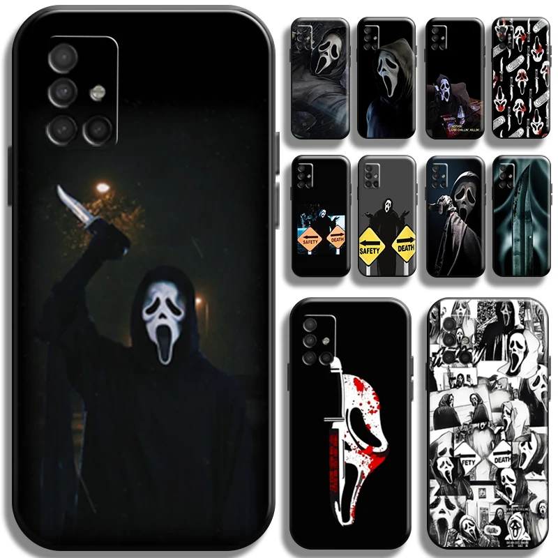 

Ghostface Horror Scream Art Pattern Phone Case For Samsung Galaxy A51 A51 5G Shockproof Funda Liquid Silicon Coque