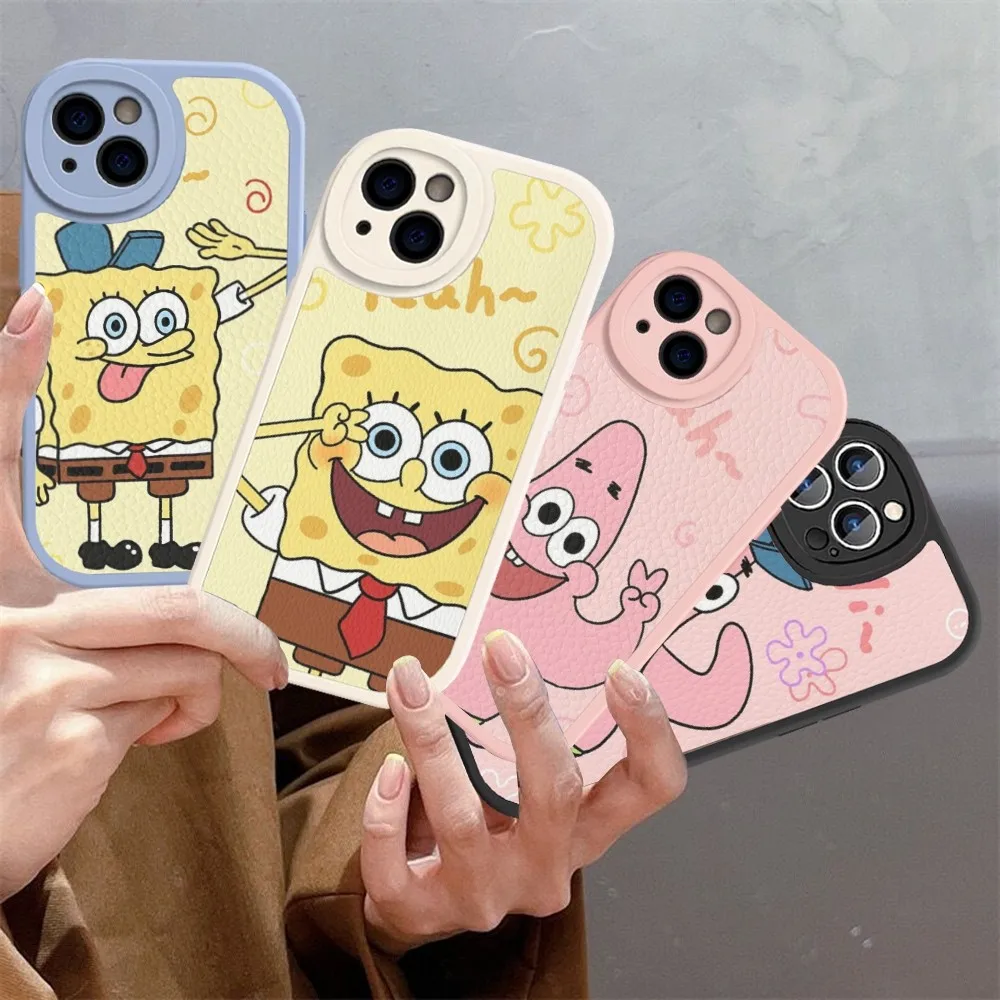 

Sponge Best Friend Phone Case Hard Leather For iPhone 14 13 12 Mini 11 14 Pro Max Xs X Xr 7 8 Plus Fundas