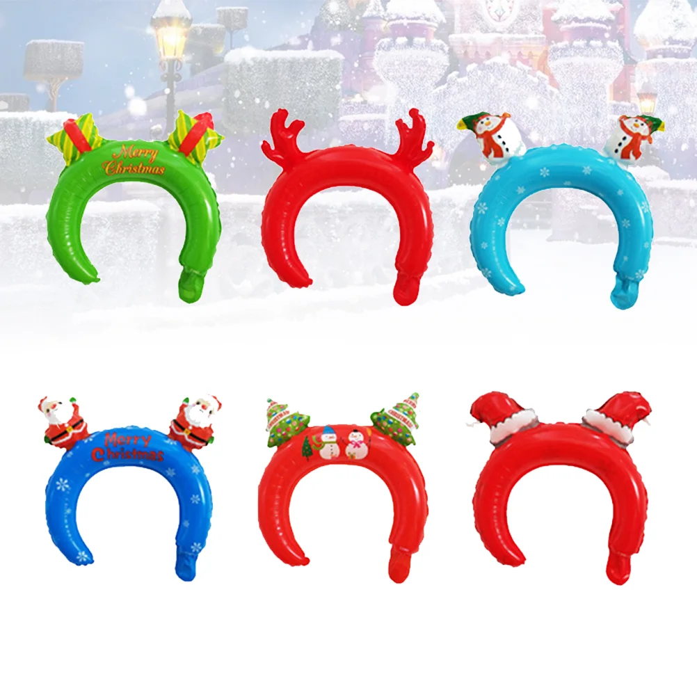 

Christmas Headband Inflatable Party Balloon Headbands Head Props Holiday Balloons Animal Bopper Festival Costume Favors New Year