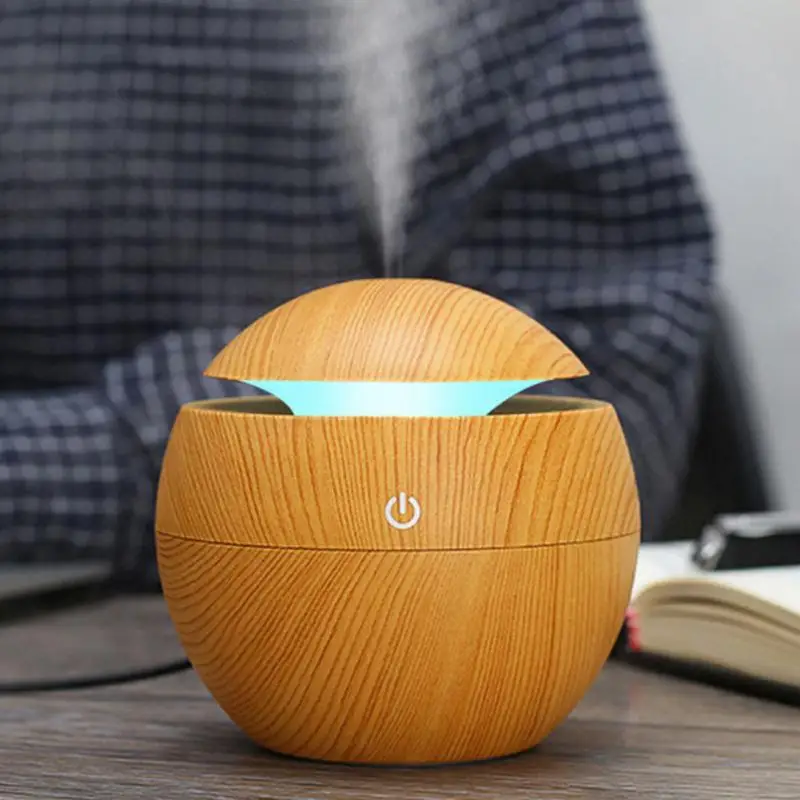 

Electric Air Humidifier Aroma Diffuser Wood Ultrasonic 130ML Air Humidifier Essential Oil Aromatherapy Cool Mist Maker For Home