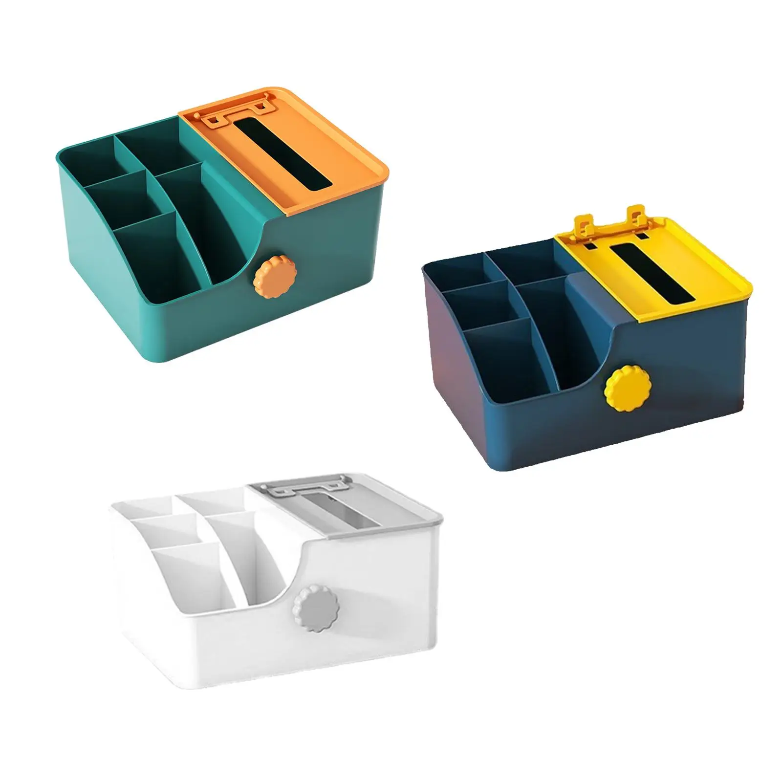 

Multifunctional Tissue Storage Box with Stationery Remote Control Holder Tissue Box Holder for Office