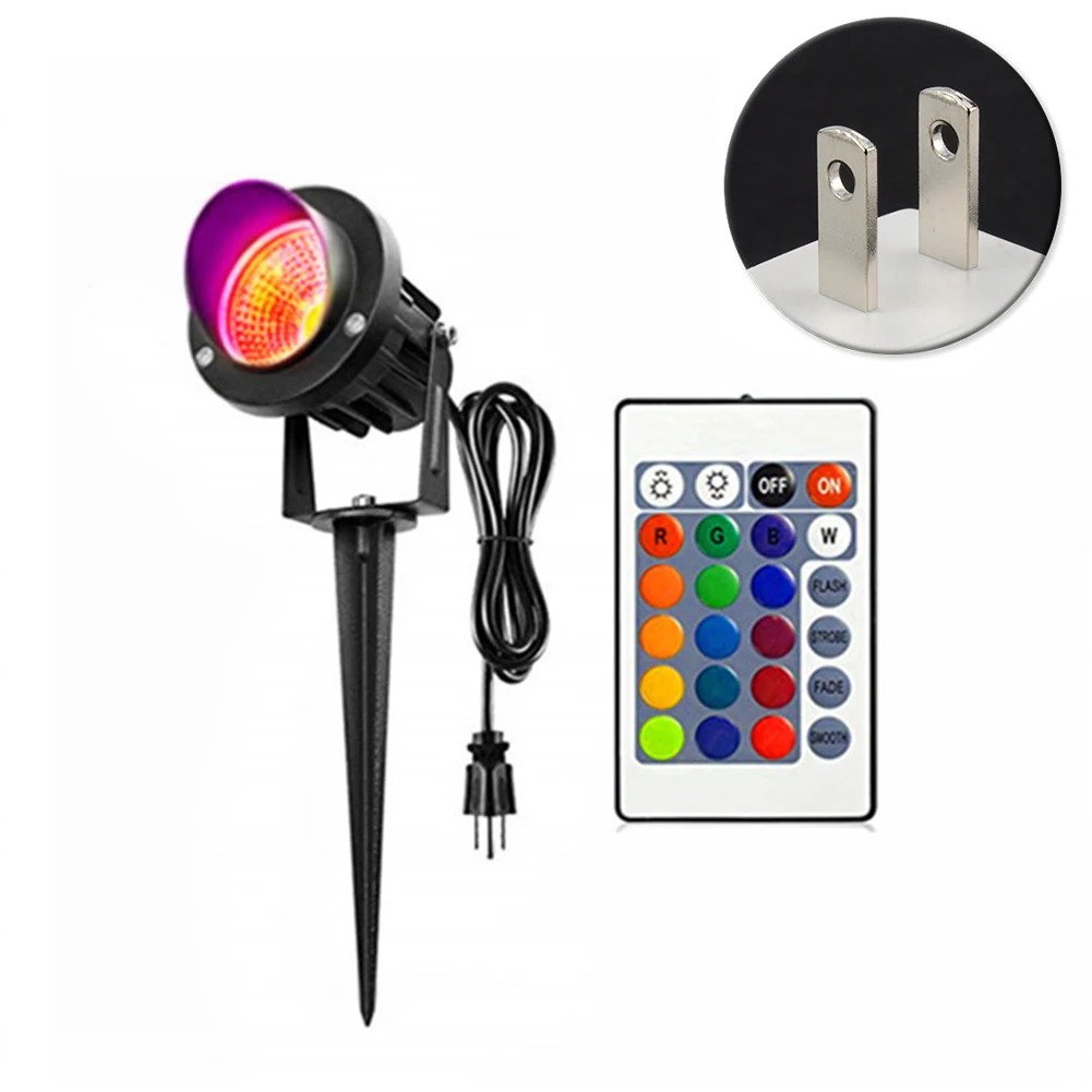 

Водонепроницаемый светодиодный прожектор с дистанционным управлением, уличный прожектор RGB для дорожек, сада, двора, газона, подъездной дор...