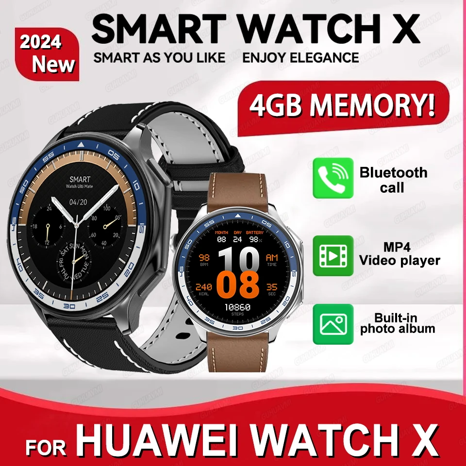 Новинка 2024 высококлассные деловые часы HUAWEI Watch X 4 Гб ПЗУ видео-альбом MP4