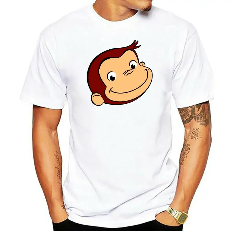 

100% cotton Curious George Big Mouth print casual mens o-neck t shirts fashion Men's Basic Short Sleeve T-Shirt