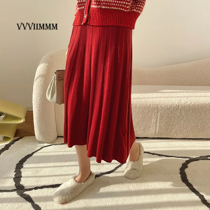 

Pleated Skirt Wool Soft Slim Skirt Spring 2022 Womens Fashion Traf Dress Suit Woman Clothes Harajuku Costume Dresses Y2k Kawaii