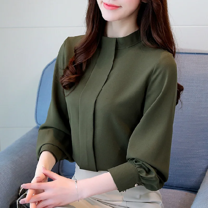 

Tops Chiffon Blouse Womens Tops And Blouses Long Sleeve OL Blouse Women Shirts Shirt Top Female