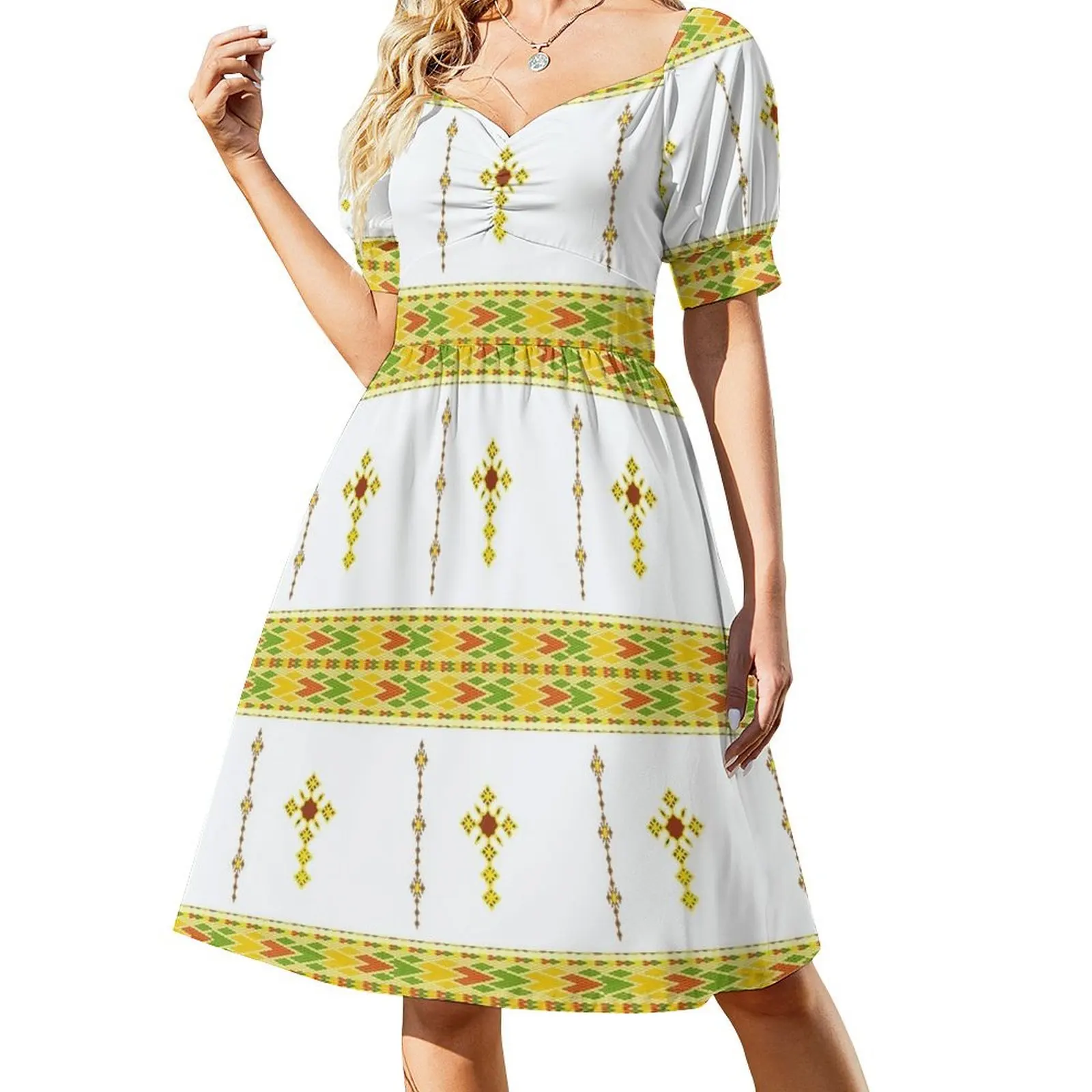 Эфиопское платье Habesha Tibeb Telet с короткими рукавами вечернее женское для женщин