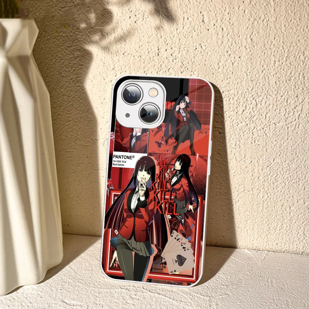 Kakegurui Jabami Yumeko Phone Case For iPhone 14 13 12 Mini 11 Pro XS Max X XR Plus Tempered Glass Cover