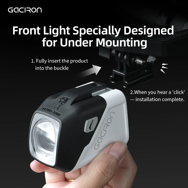 Фото Gaciron CETUS 1700, антибликовый велосипедный фонарь типа C, зарядный передний фонарь для велосипеда, беспроводной пульт дистанционного управления, водонепроницаемая велосипедная фара №3