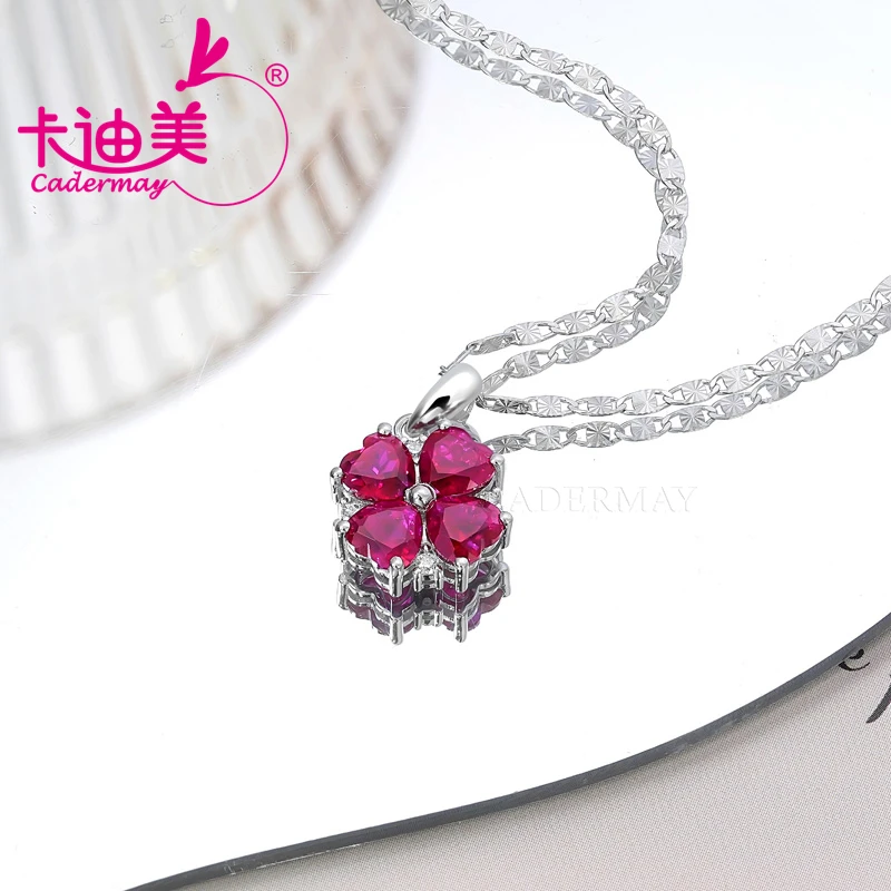 CADERMAY Лабораторный рубин подвеска из серебра S925