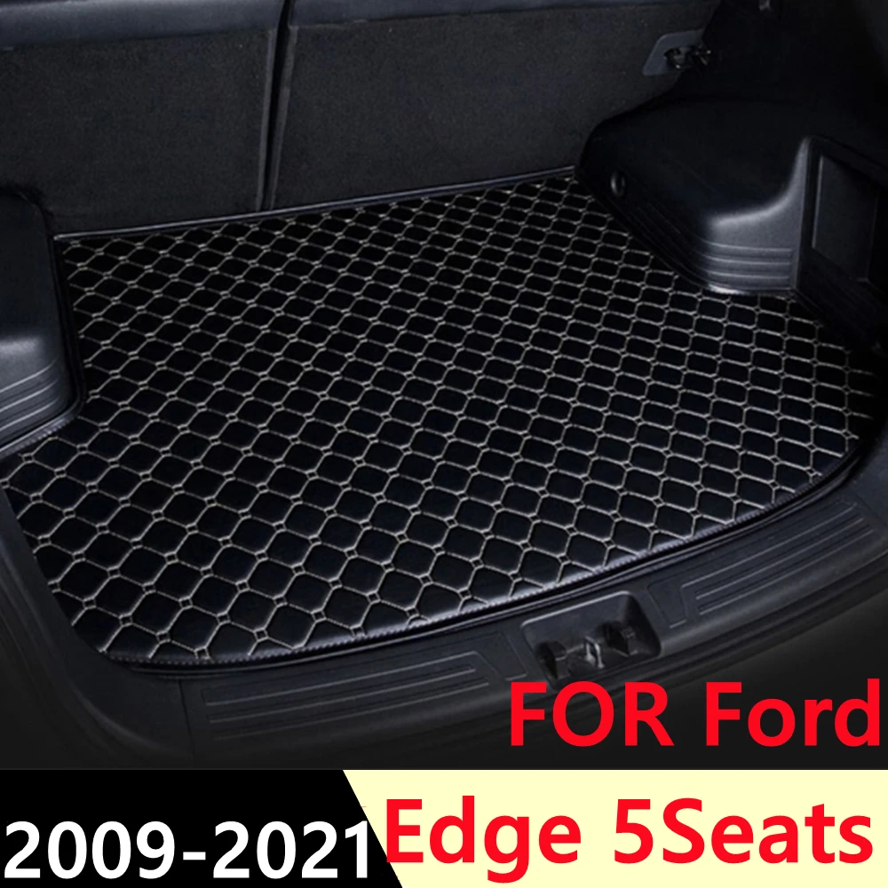 

Коврик для багажника автомобиля Ford Edge, 5 сидений, 2009-2021, плоский боковой водонепроницаемый задний коврик для груза, коврик, аксессуары для ав...