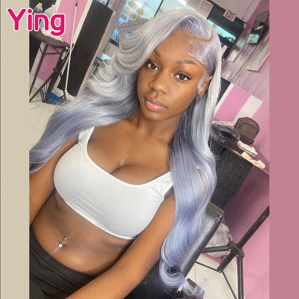 Grey Colored 13x6 Lace Frontal Wig Human Hair Wig 613 Blonde Body Wave Brazilian Remy 180% 28 30 Inch 13X4 Lace Front Wigs