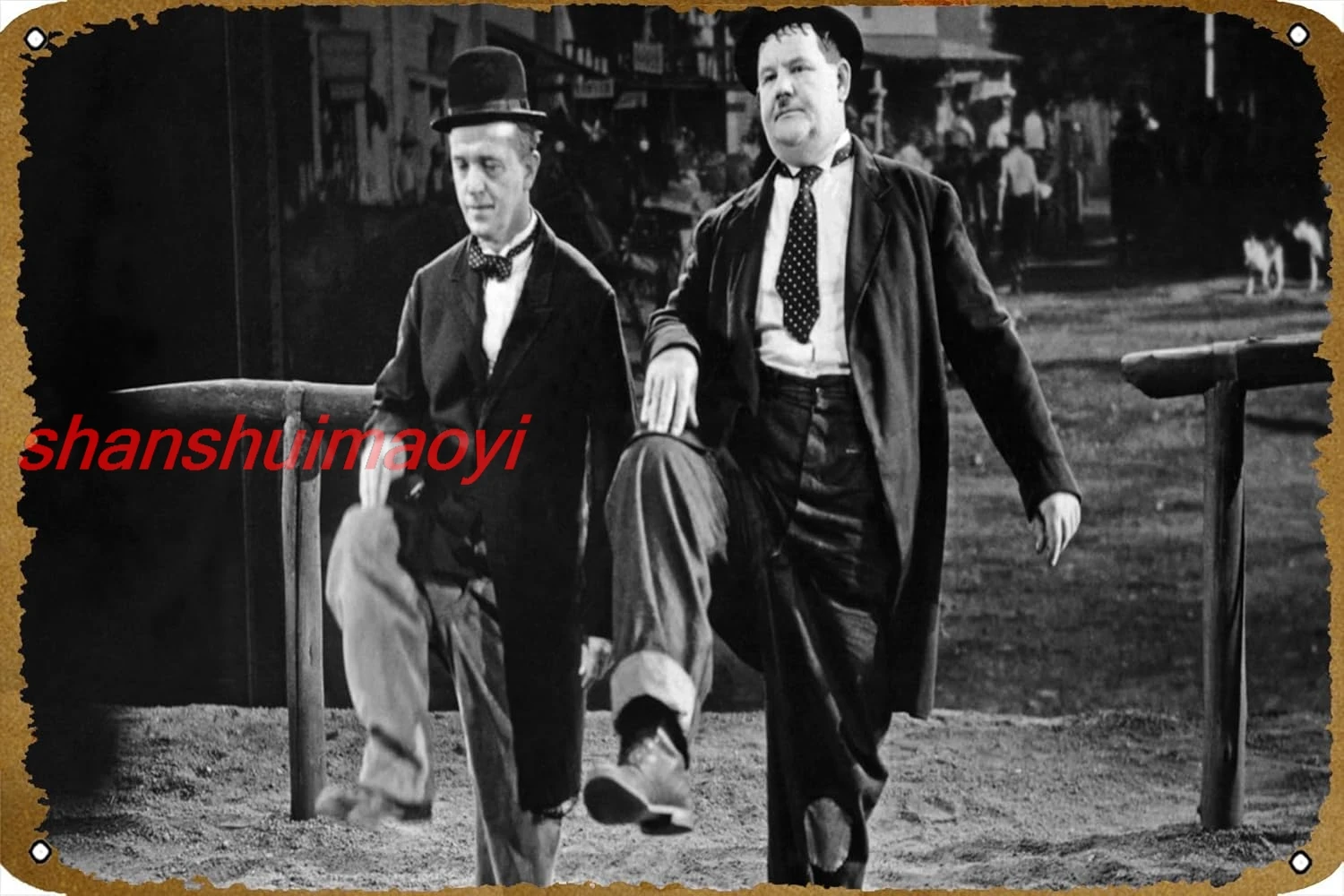 Way Out West Stan Laurel Oliver Hardy 19377 постер фильма винтажный металлический жестяной знак