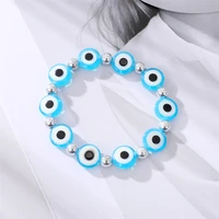 colorful round eye lucky bracelets elastic adjustable 4 colors turkish style evil eye bracelets jewelry for women men party gift