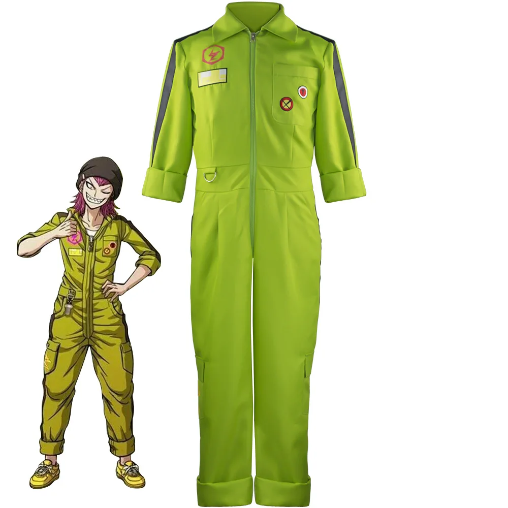 

Anime Costumes Danganronpa Kazuichi Souda Cosplay Costume Halloween Carnival Men's Repairman Funny Jumpsuits Red Wig