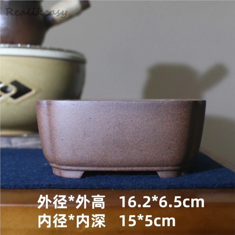 Фиолетовый глиняный цветочный горшок для сочных настольный керамический