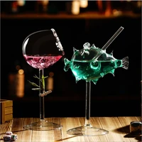personal influencer big belly beveled red wine glass molecular gourmet bar creative puffer cup glass cocktail glass
